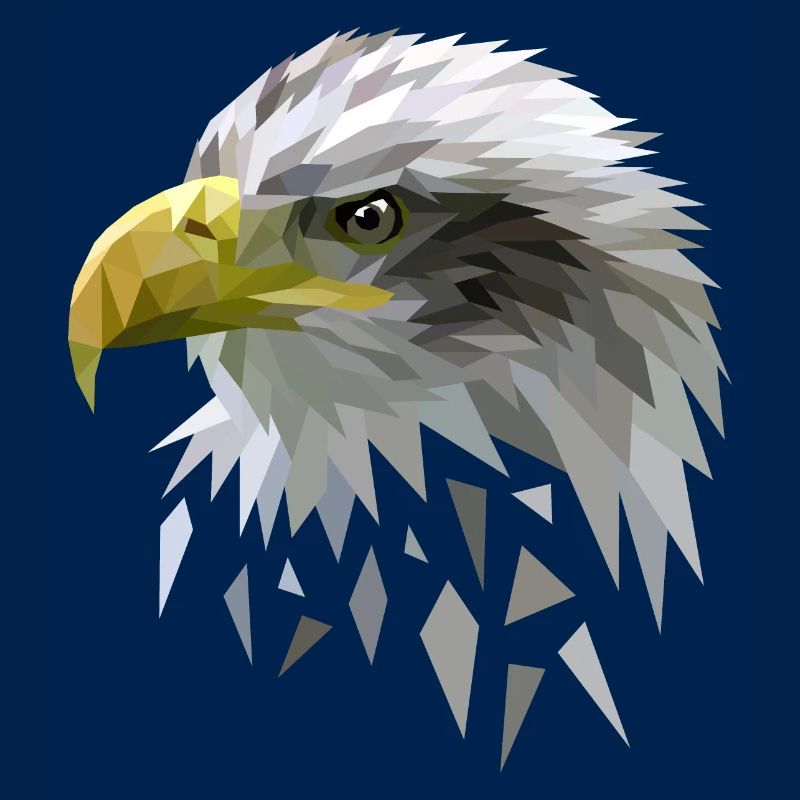 Pygargue à queue blanche low polygones géométriques
