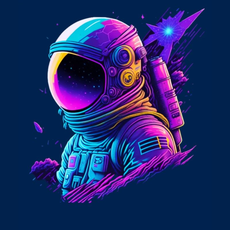 Synthwave Astronaute Space Explorer