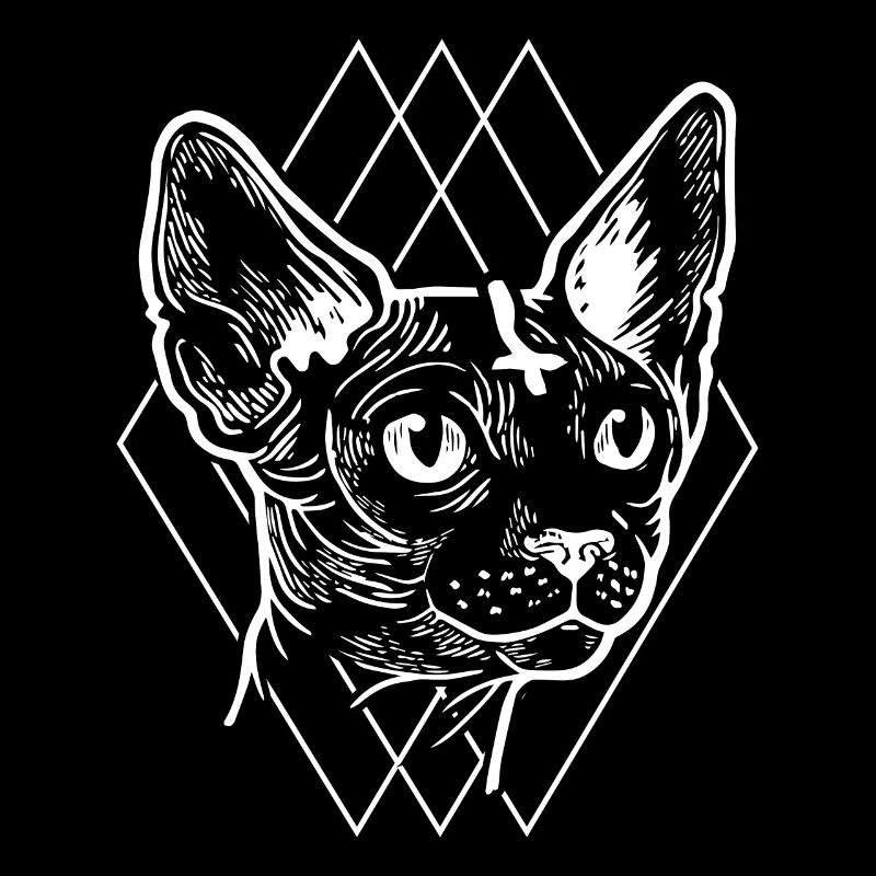 Gothic cat e-girl e-boy satan retro gift