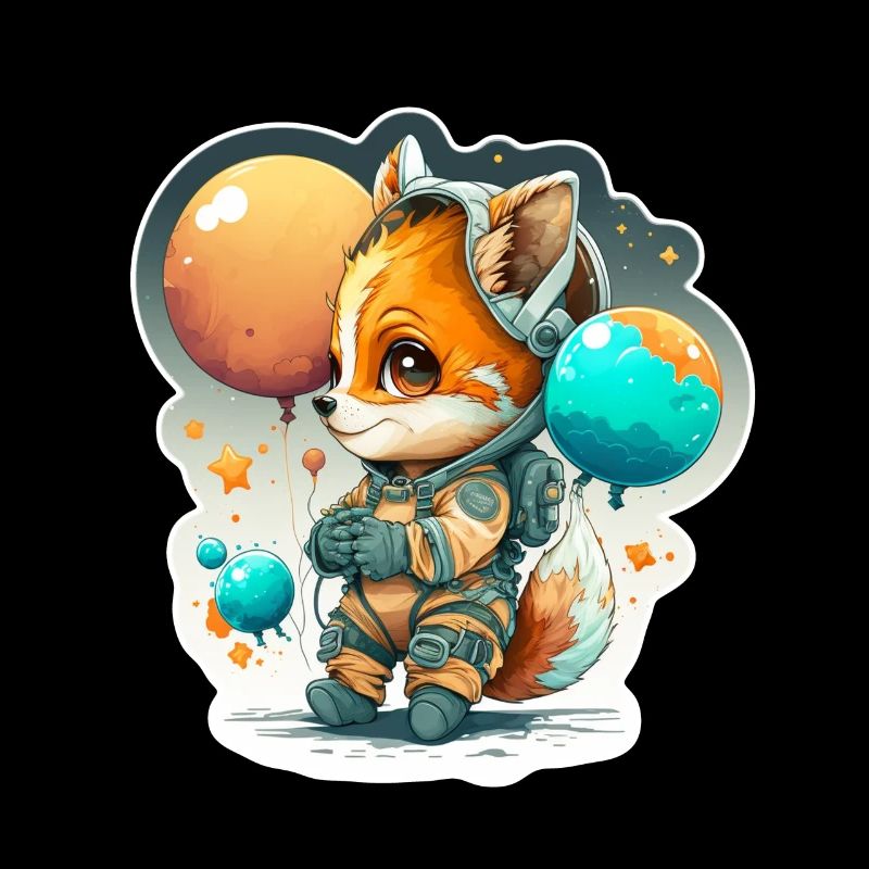 Mignon Fox Space Astronaute Planète Espace
