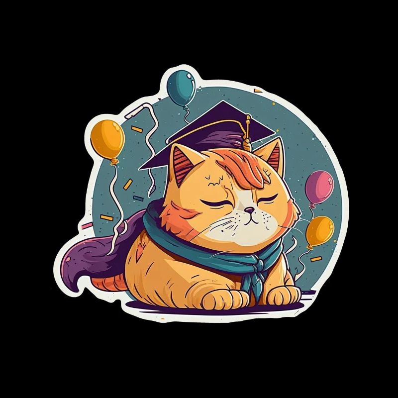 Abschluss Schlafen Katze Uni Master Bachelor