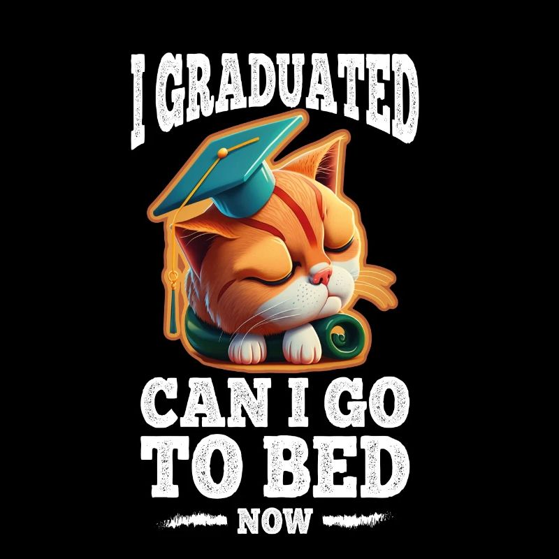 Abschluss Schlafen Katze Uni Master Bachelor