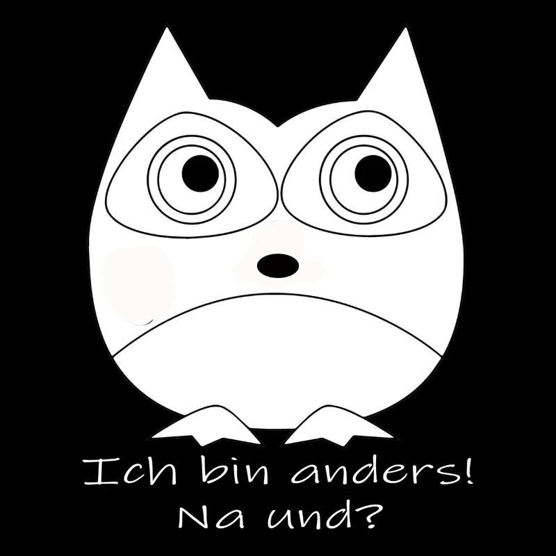 Eule Ich bin anders weiss