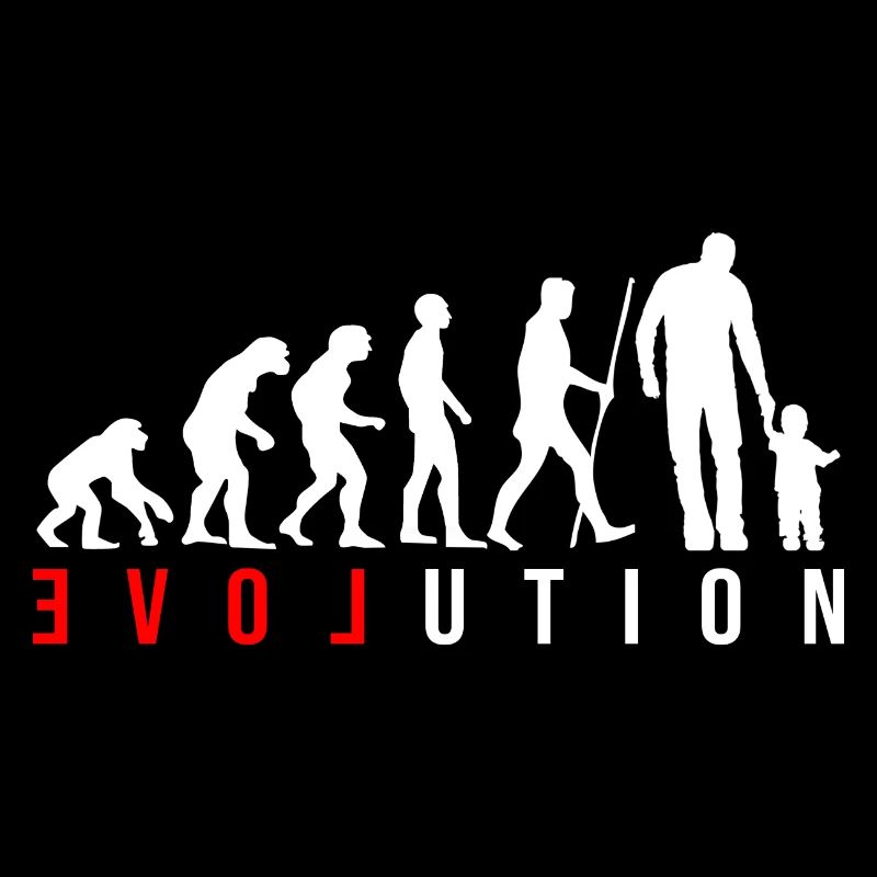 Evolution Vater und Kind Sohn Tochter Geschenk