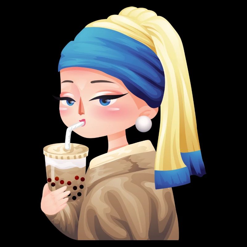 Bubble Tea and Pearl Earring