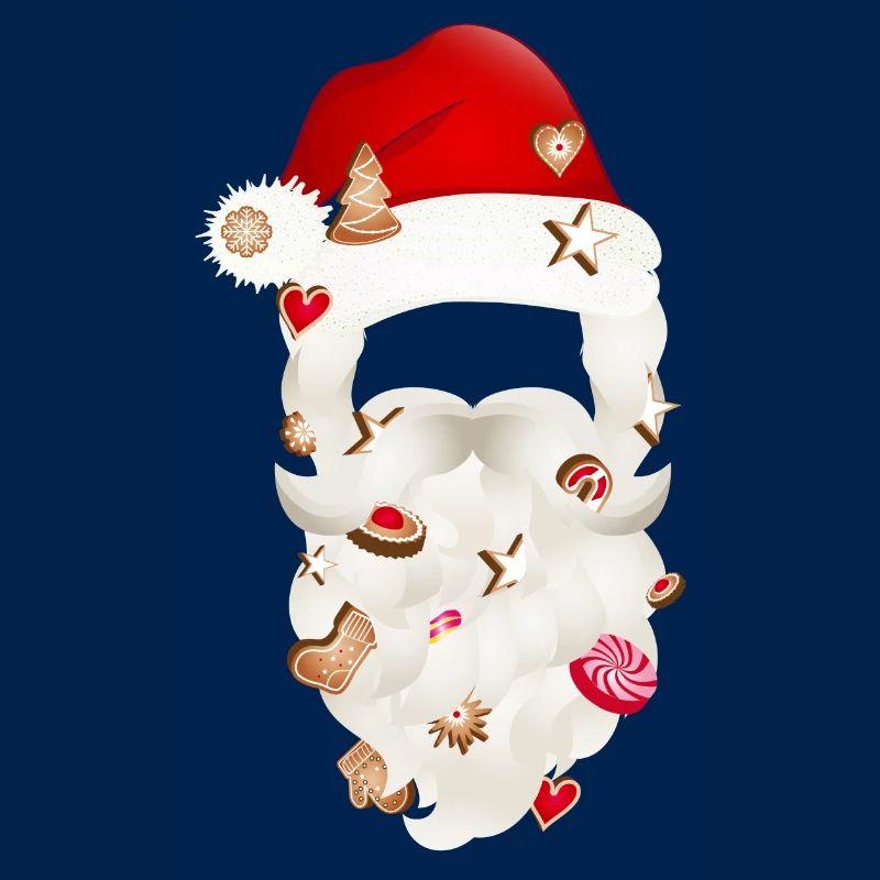 Barbe du Père Noël parsemée de biscuits de Noël