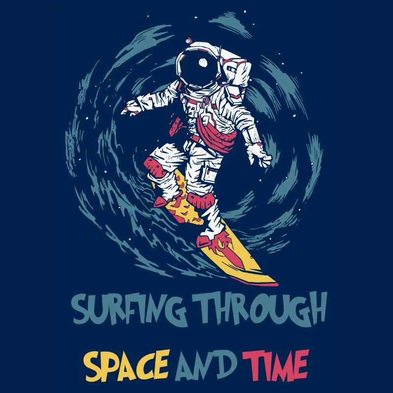 Un astronaute surfe dans l’espace et le temps Surfer Surf