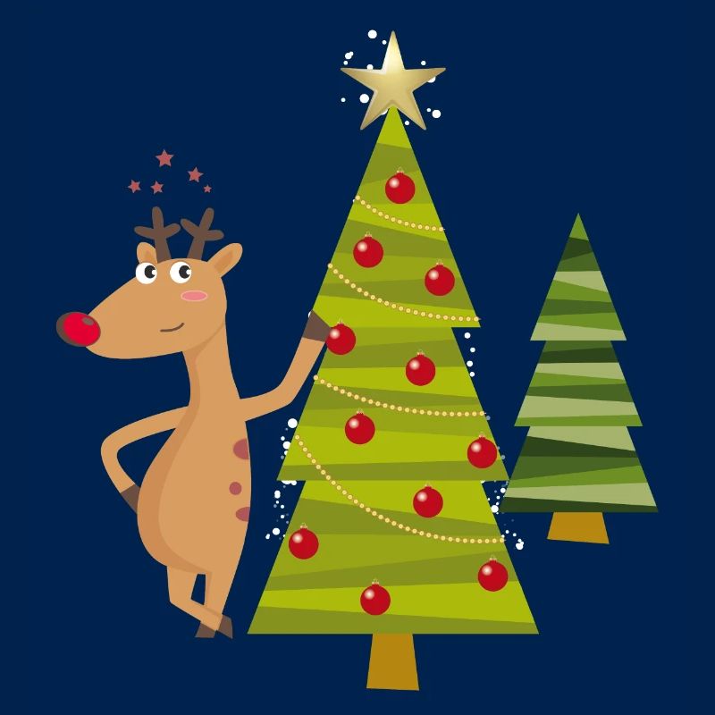 Fir tree with reindeer