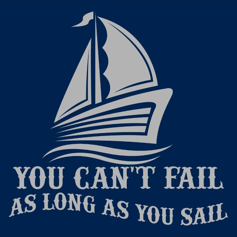 Segelboot mit Slogan