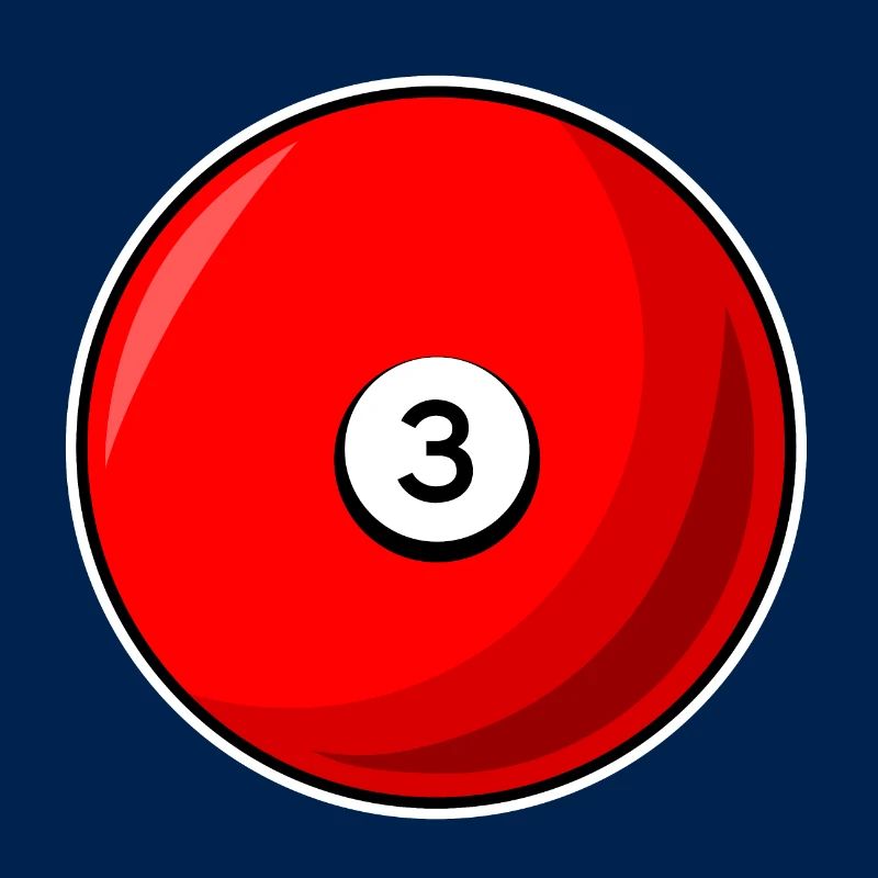 Billiard ball 3 red Billiards three
