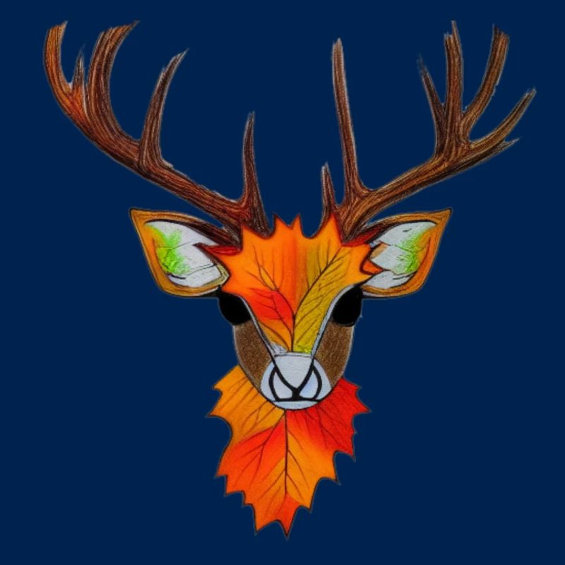 Hirschkopf im Herbst Hirsch Geweih Bock Reh Kitz 5