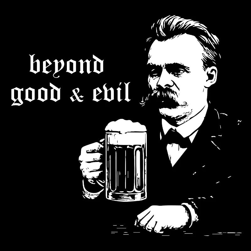 Nietzsche drinking beer.