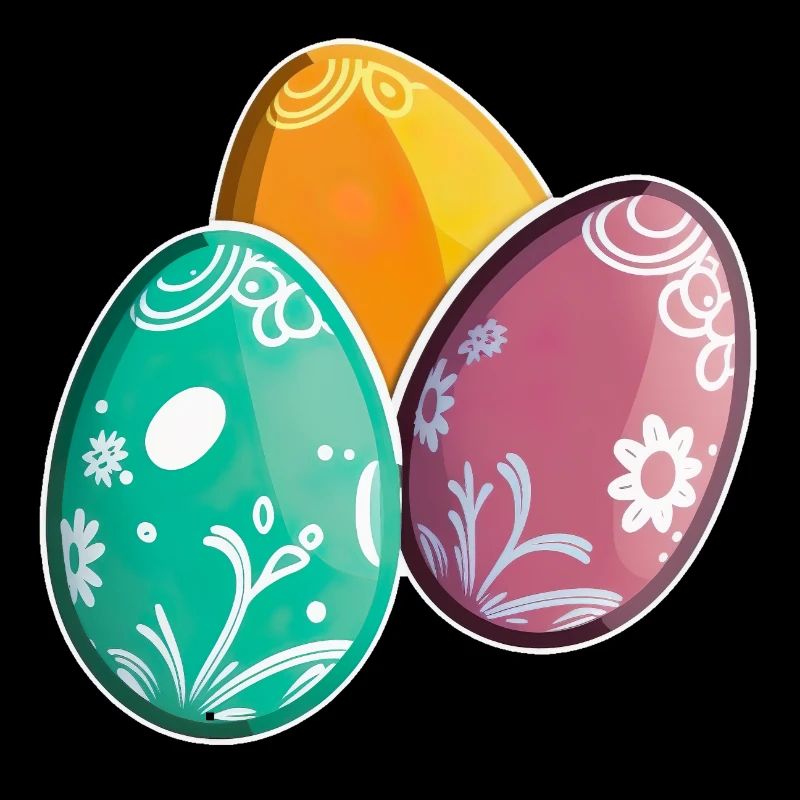 Happy Easter Eggs Easter Colorful Eggs Sticker Colors