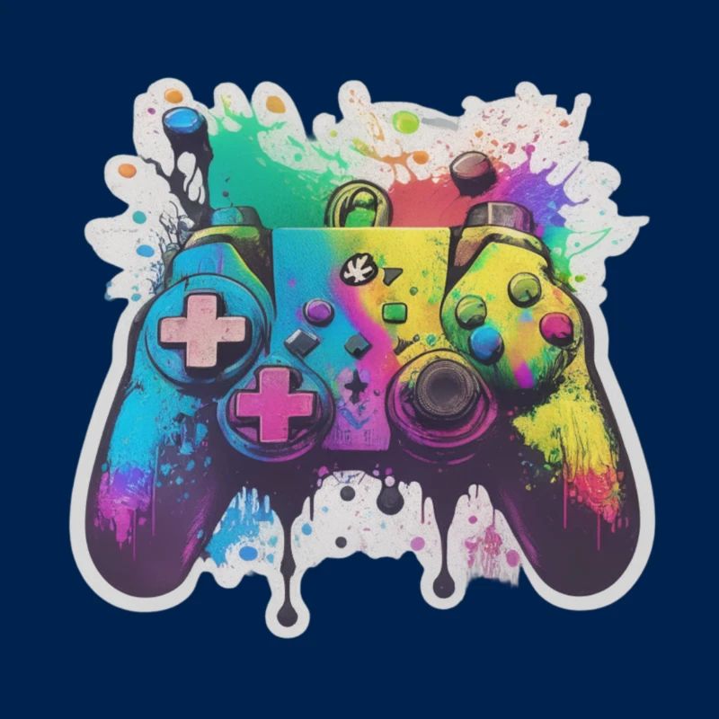 Gaming Controller Rainbow Splash