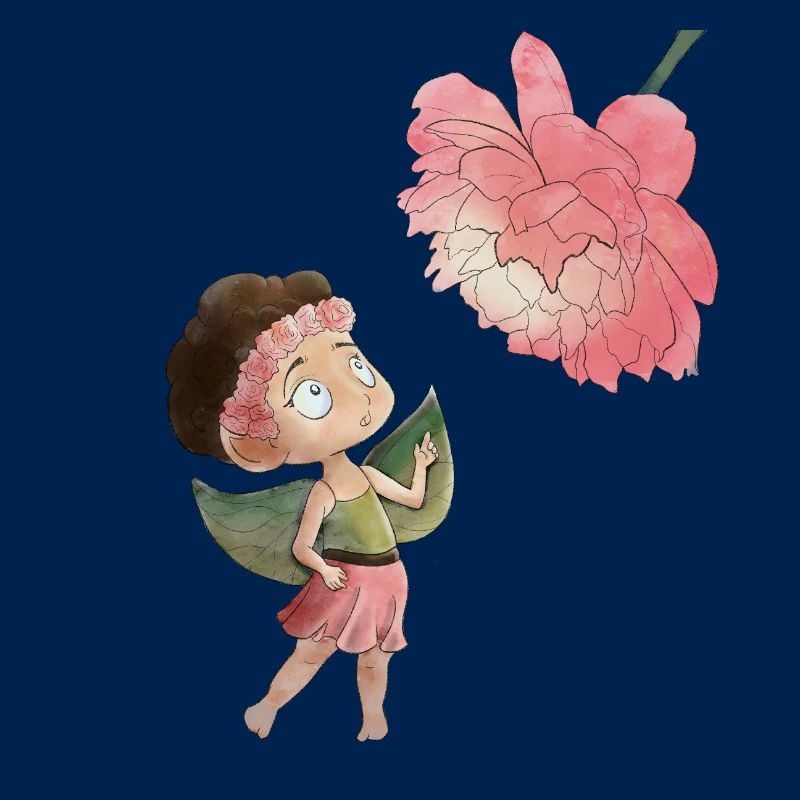 Zauberhafte Fee mit Pfingstrose