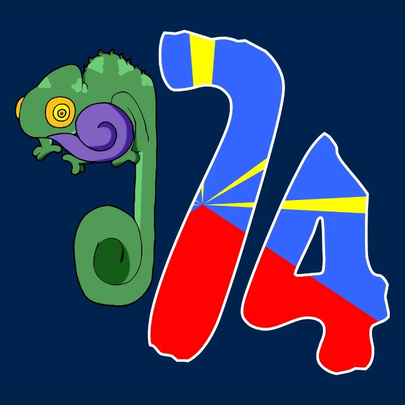 Caméléon 974 Drapeau