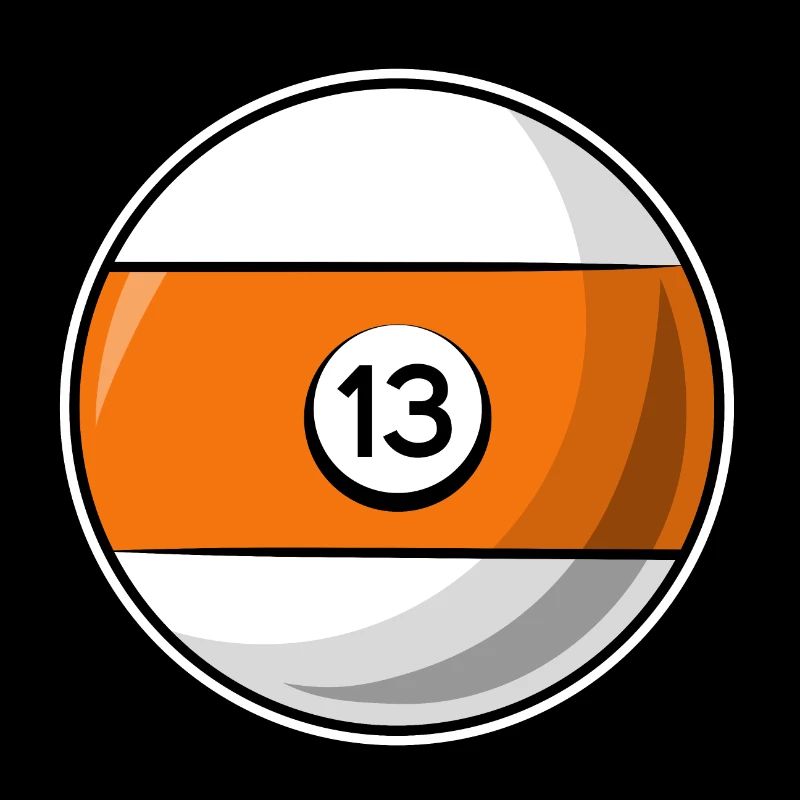 Billiard ball 13 orange Billiards thirteen