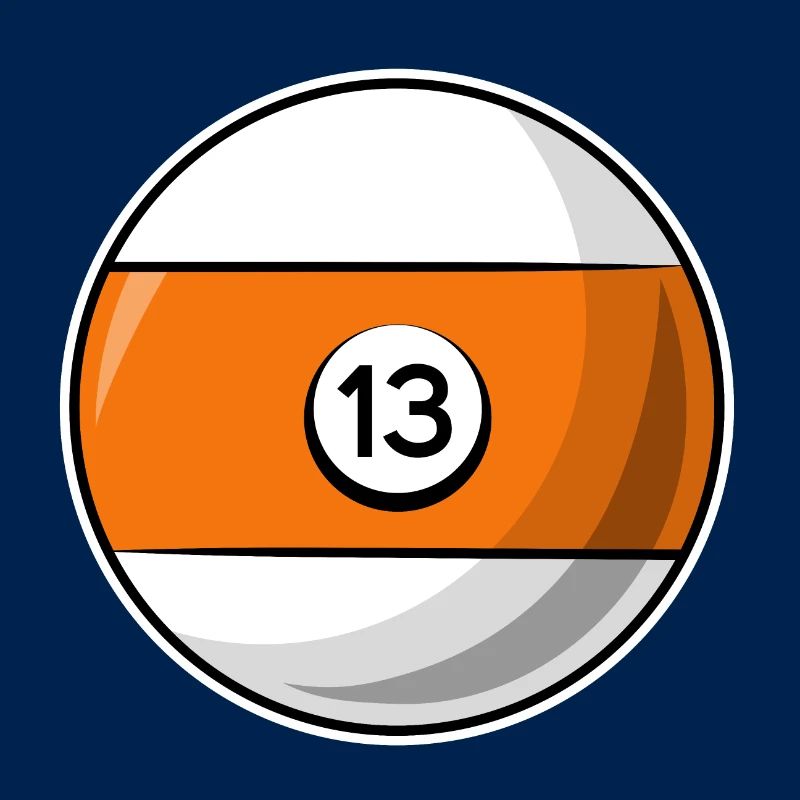Billiard ball 13 orange Billiards thirteen