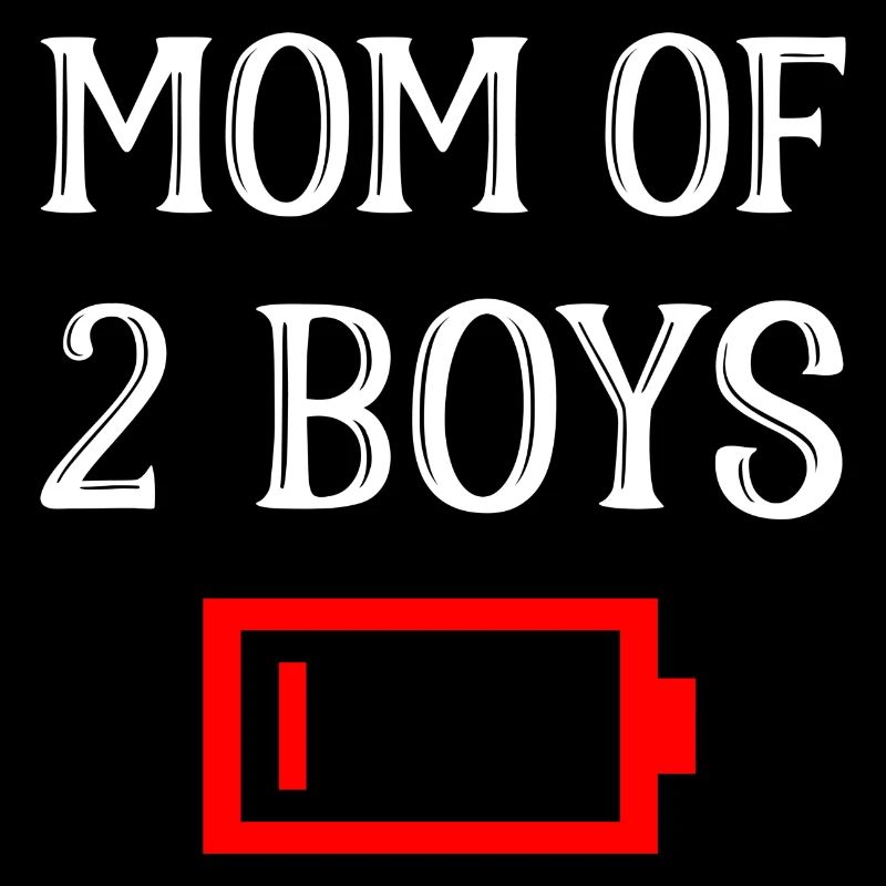 Müde Mutter von 2 Jungen Mutter von zwei Söhnen Batterie