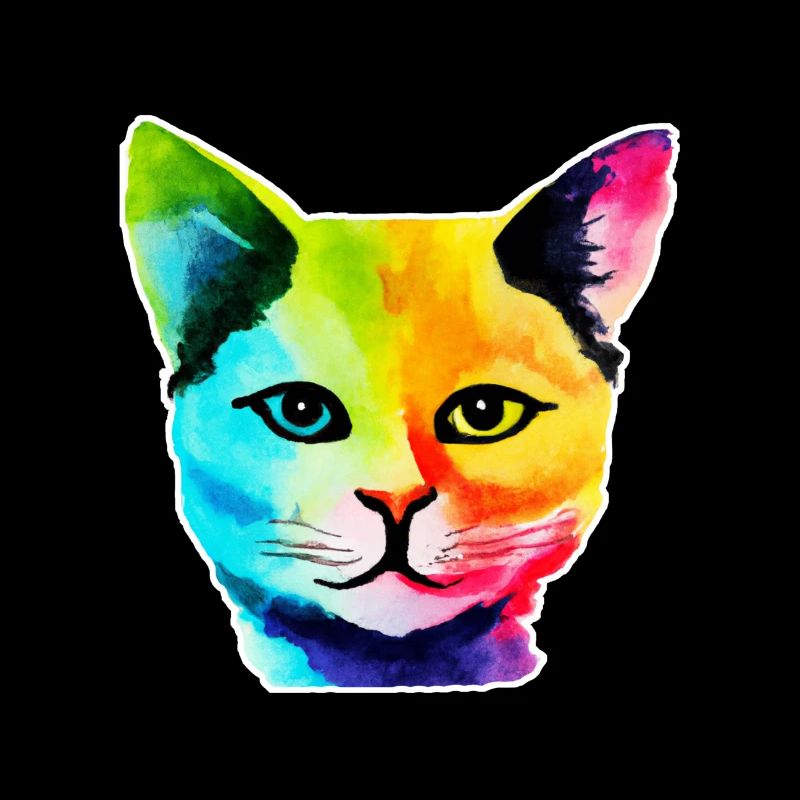 Rainbow Cat Face