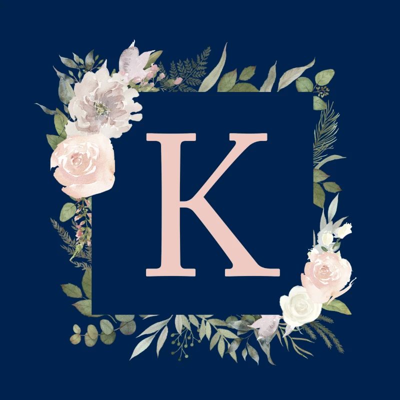 K Monogram Eucalyptus Boho