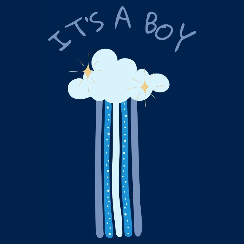 It's a Boy - Blue Rainbow with Cloud