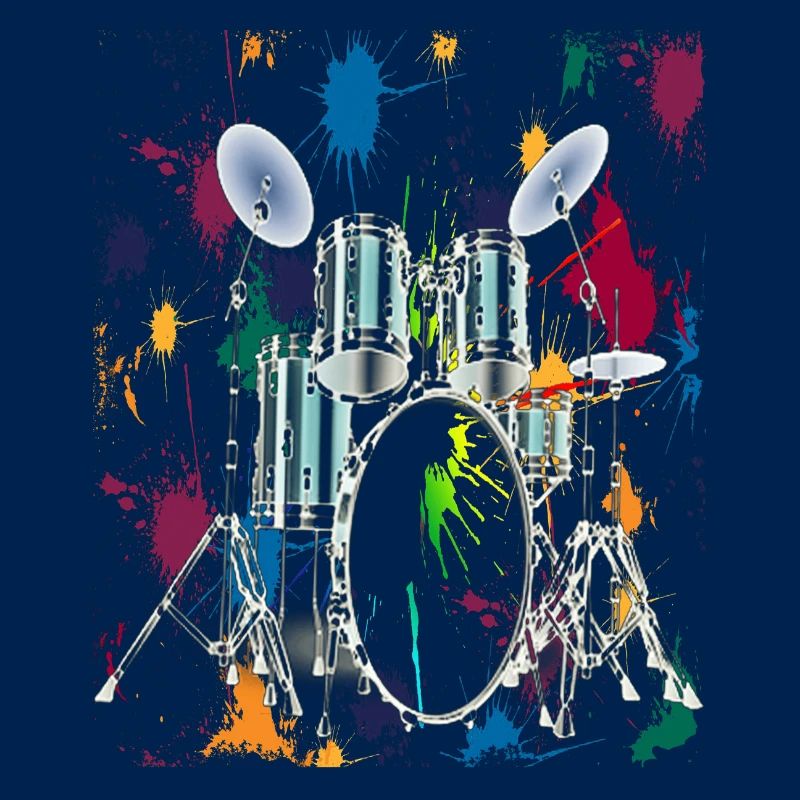 Schlagzeug Drum Set Drummer Drums Grafik Design