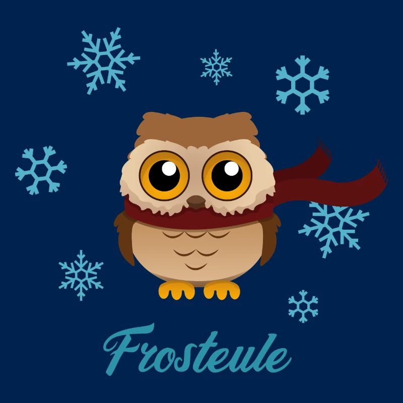 Frosteule Frostbeule eule mit schal
