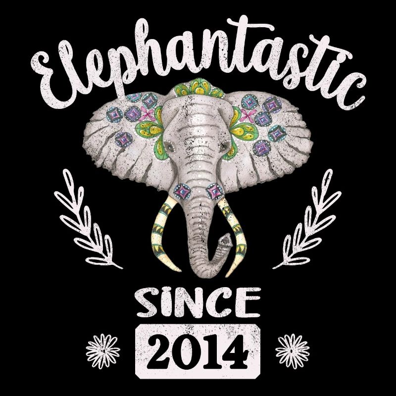 Elephantastic since 2014, Elefantenkopf geschmückt