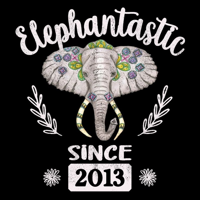 Elephantastic since 2013, Elefantenkopf geschmückt