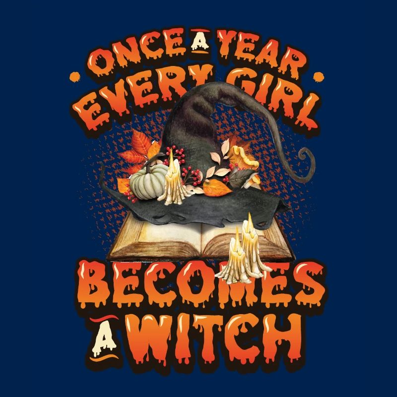 Une fois que chaque fille devient une sorcière à Halloween.