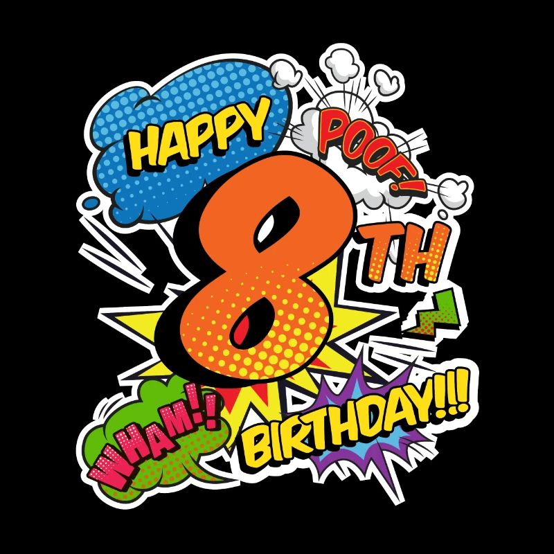 8. Geburtstag Junge Comic-Stil Superhelden