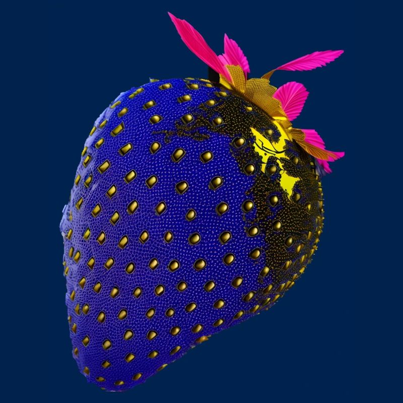Strawberry, technical, high-tech, illustration