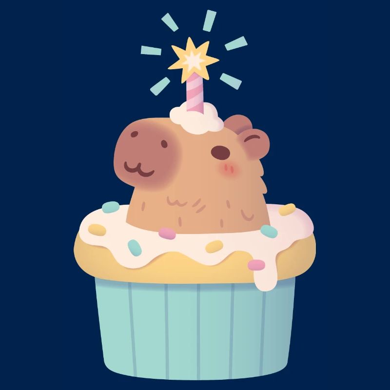 Mignon Capybara dans Cupcake Drôle