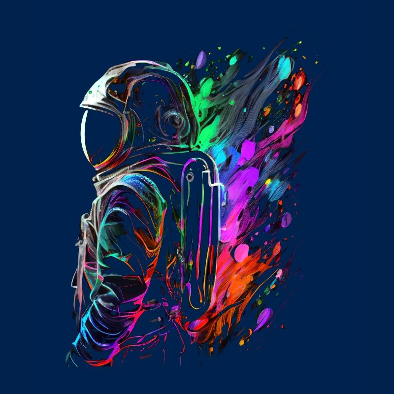 Outer Space Splash Art Coloré Fun Spaceman