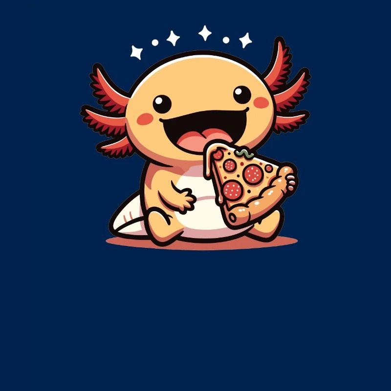 Snaxolotl oder Pizzalotl Axolotl liebt Pizza