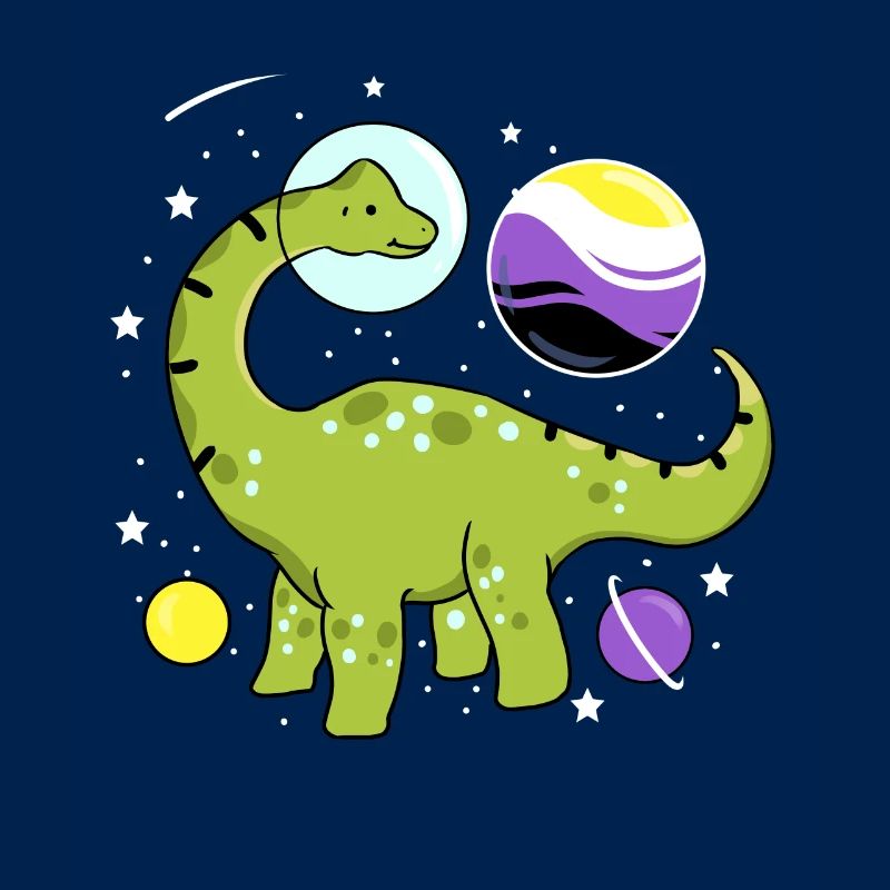 Brachiosaurus Nonbinary Pride Space Nonbinary P