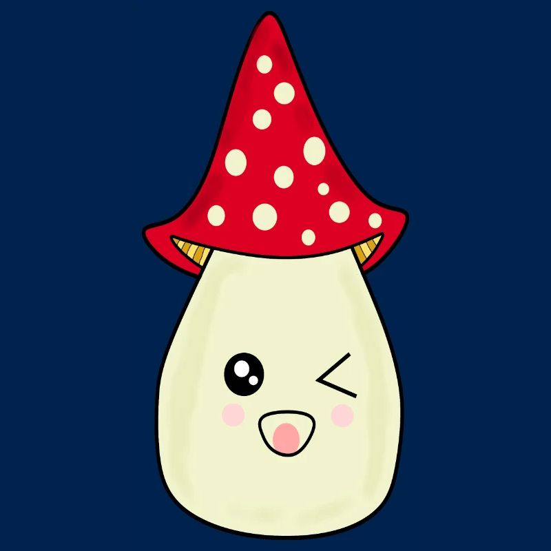 Kawaii champignon Toadstool mignon rouge avec visage