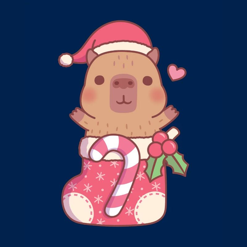 Mignon Capybara dans le bas de Noël