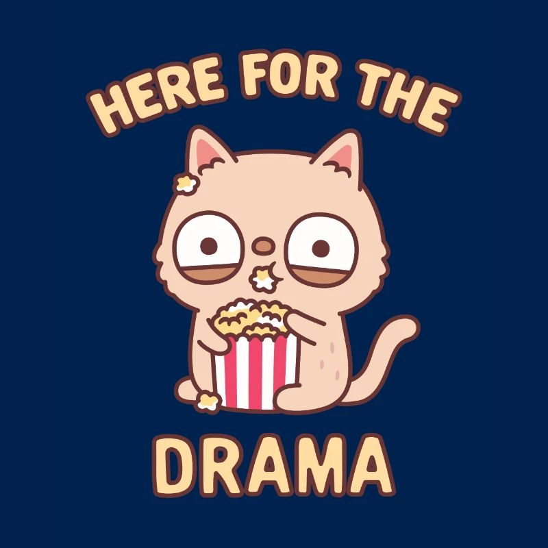 Drôle de chat mangeant du pop-corn ici pour le drame