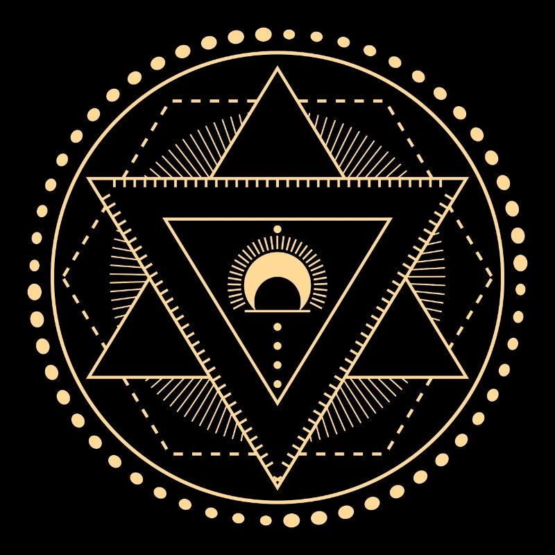 Hexagram Geometry Moon Blue