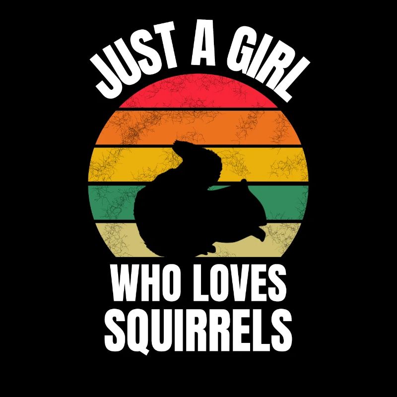 Mädchen Wald Tier Geschenk Retro Eichhörnchen
