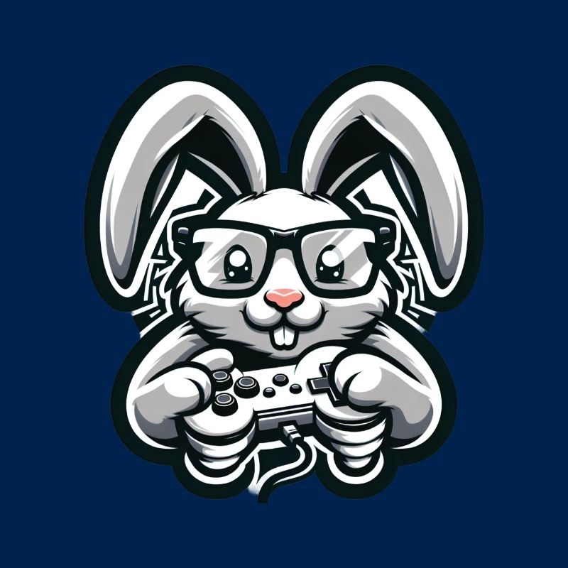 Gaming bunny with retro style controller