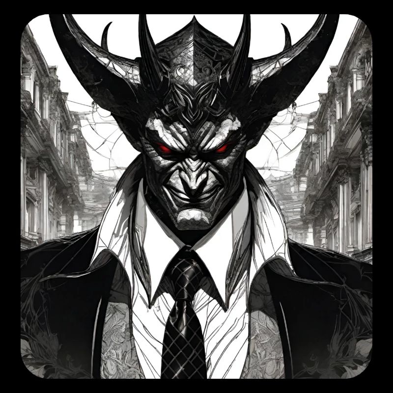 Elegant devil with suit and tie
