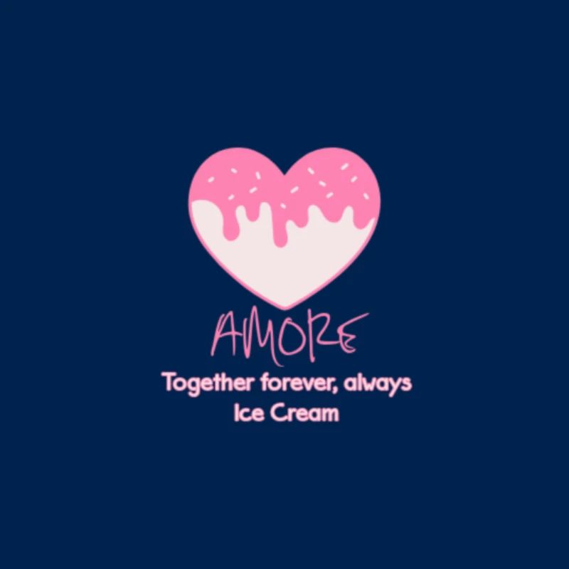 Herz-Eiscreme-rosa Logo