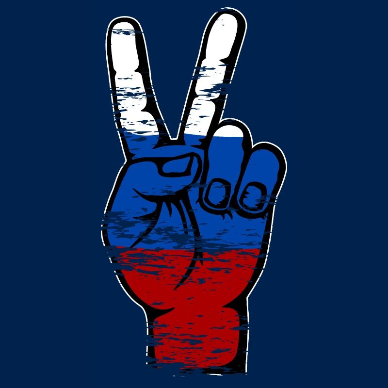 Symbole de victoire de la paix du drapeau de la Russie utilisé