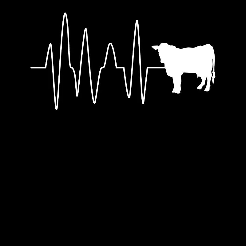 Herzschlag Herzlinie Herzfrequenz Kuh Bauer Shirt