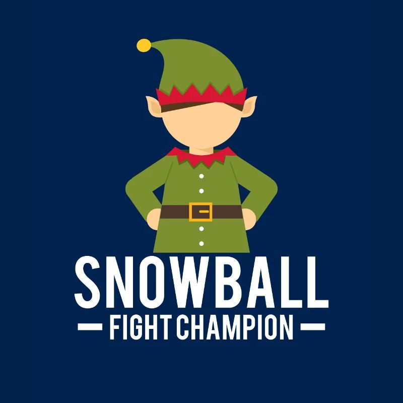 Elf Weihnachts-Wichtel Schneeballschlacht