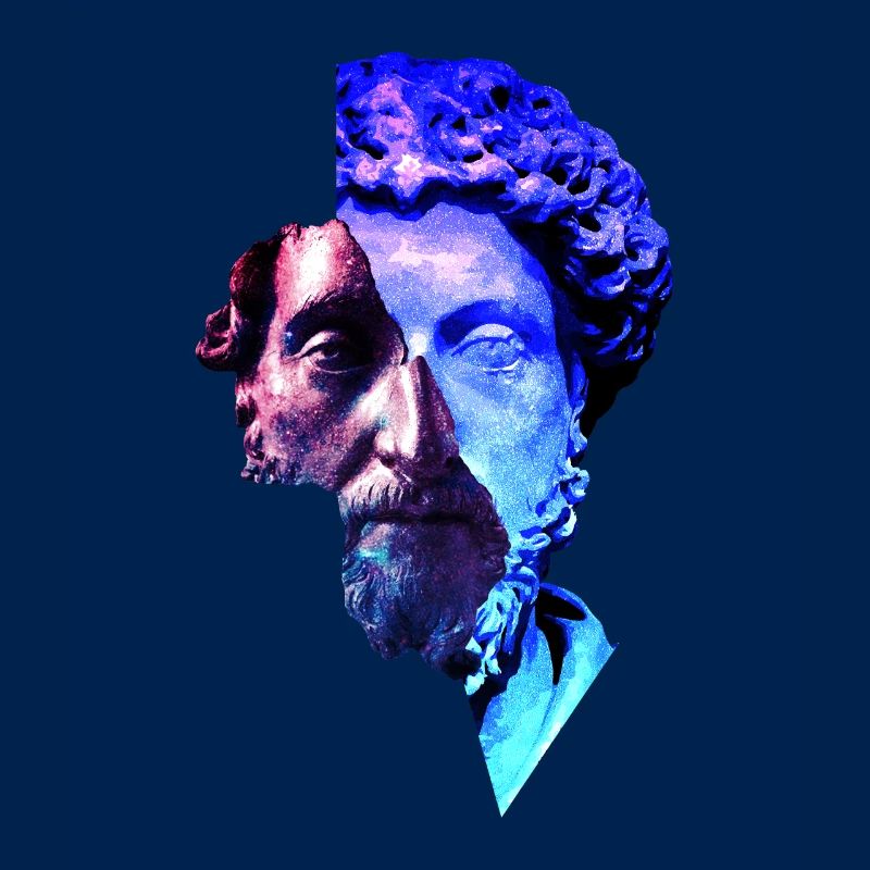 Stoïcisme Marc aurèle Univers violet Artwork