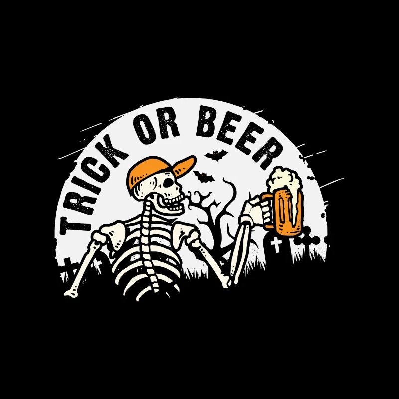 Süßes oder Bier Halloween skelett witzig